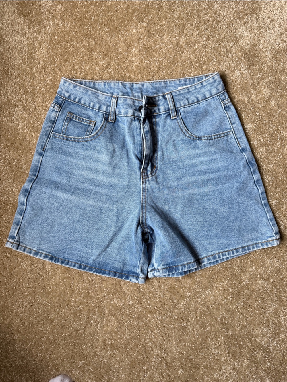 Women’s Light Blue Wide Leg Denim Shorts — Relaxed Flare Fit